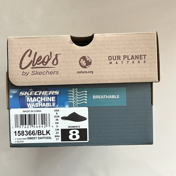🆕Skechers Cleo Snip Sweet Daffodil Mules Shoes Black Size 8 - Picture 5 of 7